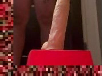 Riding a 10” dildo