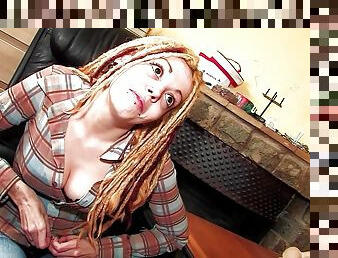 Skinny Ginger Punk Teenager Nataly Divine with Dreadlocks Hot Sex