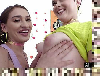 Wet and sloppy ATM action with Jade Valentine & Sera Ryder - POV anal threesome