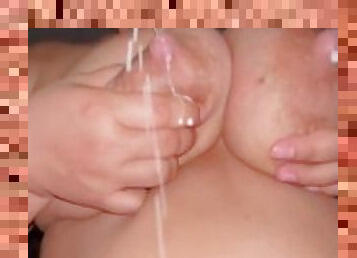 Pregnant Wife squirted me with her breast milk so i cum on her pussy