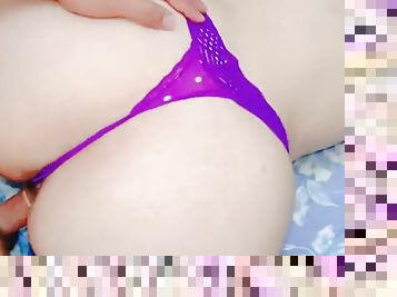 Sex with a sexy Mexican Latina MILF with a big ass in a purple thong. She is very hot, sexy and sensual