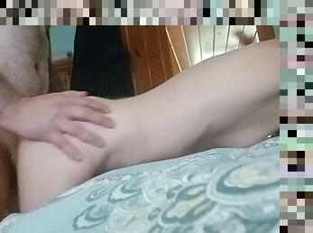 Doggy style quickie with my wife before her date - I hope her lover finds my cum