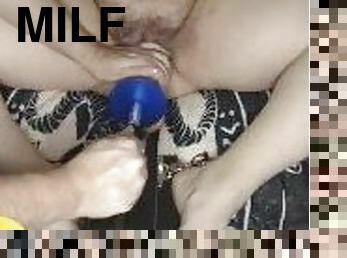 Bbw Slut MILF Riding Fuck Machine with Monster Dildo