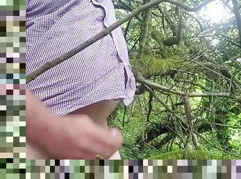 Pressed on time masturbation outdoors