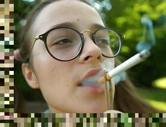 NERDY glasses SMOKING for the FIRST TIME