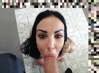 nevasta, amatori, jet-de-sperma, milf, star-porno, pov, pe-fata, bruneta, realitate, pula