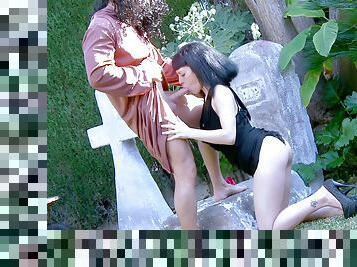 Ugly Bitch Widow Fucked On Husbands Grave