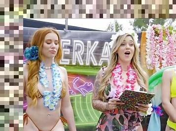 Jerkaoke - Hawaiian Orgy Goes Wild - Madison Morgan, Kali Rose, Rosalyn Sphinx