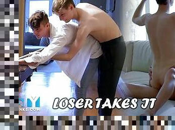 NastyTwinks - Loser Takes It - Ethan Adams, Nick Mune - Friendly Wager Over Pool Ends in Raw Fucking