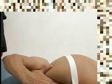 Latin boy in jockstrap fingering