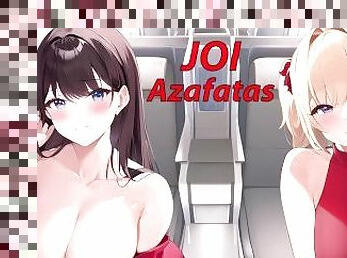 JOI hentai con las azafatas en el avión. En español.