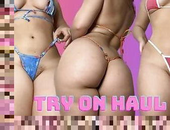 Try on haul micro bikinis latina with a big ass