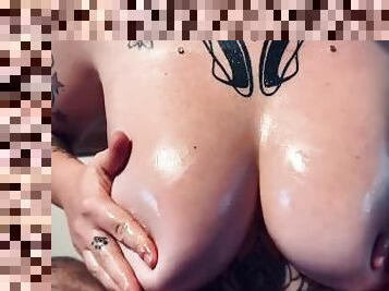 Oily Hand and Boobjob from busty Bella!