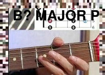 B? major pentatonic scale + ?3 open string position #guitarscales #guitarlessons #bluesguitar