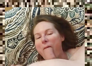 Jerikas team fucks her mouth and feeds her their cum while she touches herself - POV