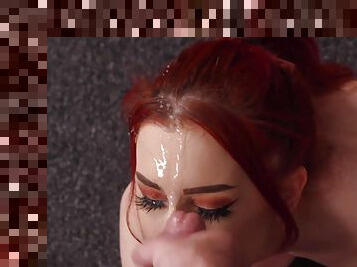 Horny Redhead SLut Swimming In Cum - Gigi