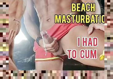 mastubasi, umum, cumshot-keluarnya-sperma, pantai, sperma, tertangkap, penis