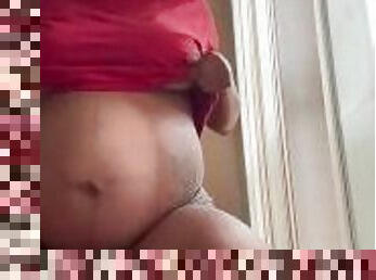 PREGNANT girl cums in front of neighbors