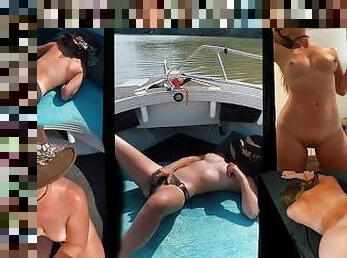 Stepsisters Risky OUTDOOR Orgasm and Blowjob on a BOAT! Fucked and Cumshot while parents are away!