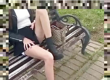 Date with my 18 year old wife in the park, blowjob in public, sex in the park, amateur