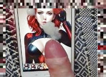 Scarlett Johansson Black Widow Anime Cum Tribute