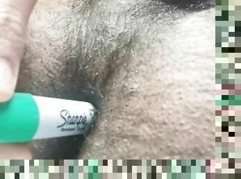 Close up to my asshole getting fucked by Sharpie