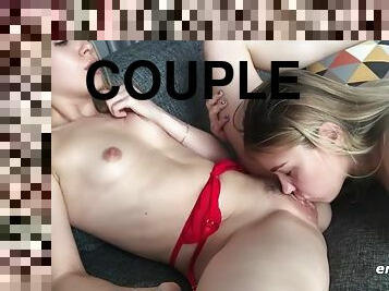 Perfect couple of two amateur lesbians