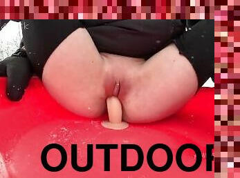 No panties I went sledding...new winter sport...flashing at the park! Outdoor exhibition!