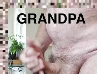 pappa, gammal, amatör, mogen, gigantisk-kuk, gay, avrunkning, äldre, ensam, farsan