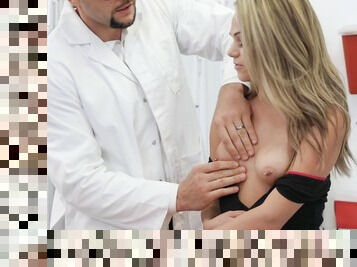 Naughty doctor uses his chance to bang a blonde patient Athena Farris